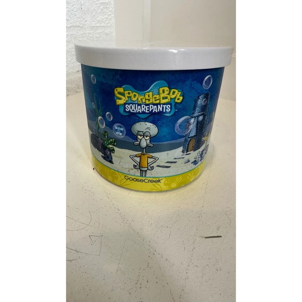 Goose Creek Spongebob Squidward Tentacles 3-Wick Candle 14.5oz Fresh Mint Cuke
